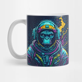 Vibrant Pop Art Space Monkey // Monkey Astronaut in Outer Space Mug